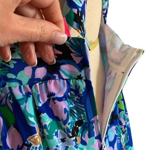 LILLY PULITZER 6 Blue Tiered midi dress Grace in Blue Grotto Twilight Tr… - Picture 8 of 14